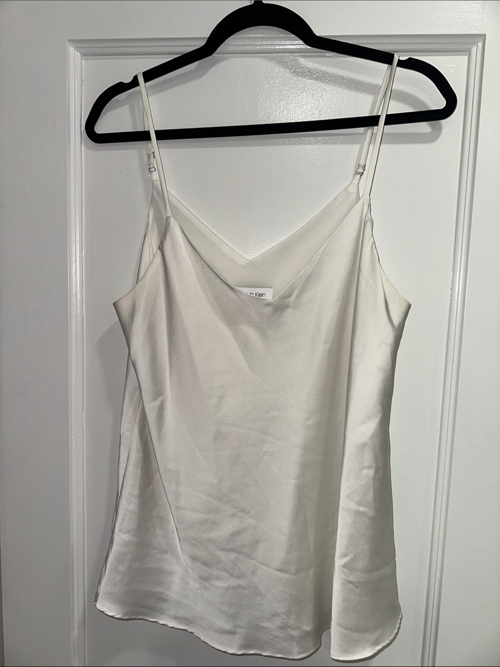 Calvin Klein Ivory Satin V-Neck Camisole